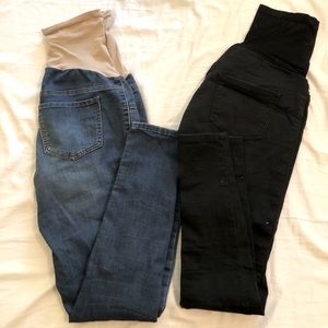 Motherhood blue indigo skinny jeans black skinny